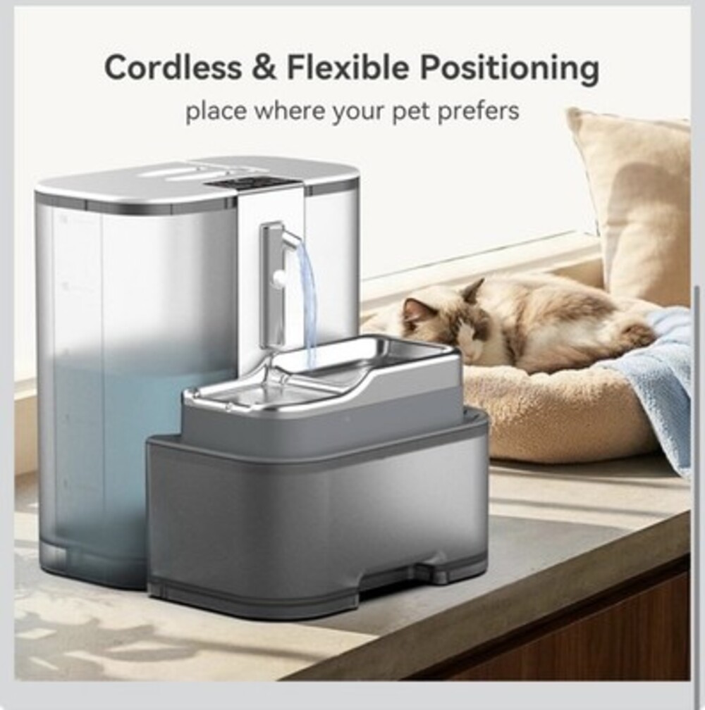 Stainless Steel Pet Water Fountain 3.2L/108oz Automatic Drinker